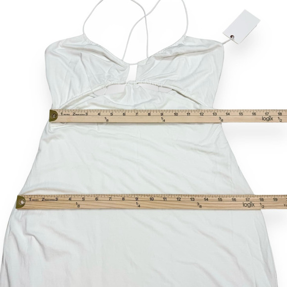 Good American Cutout Keyhole Midi Dress Size 4 XL White Knit Bodycon - Picture 9 of 15